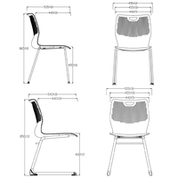 Nouveau design Personnes Loisirs Base fixe Formation PP Chaise pour salle de réunion Économie d'espace Étudiant Chaise Bureau Conférence Chaise