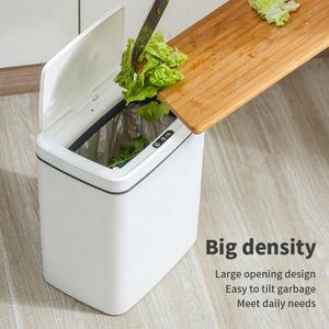 Poubelle intelligente transfrontalière 14L, nouveau design 2026, en plastique, 5V, couvercle à induction entièrement automatique, électrique, pour salle de bain, chambre, cuisine - Product Image 6