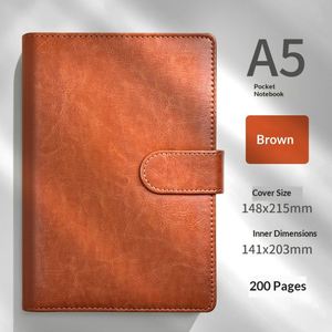 Cuaderno de Cuero PU Tamaño A5 con Páginas Gruesas, Diario, Apto para Venta al por Mayor, Cuadernos con Cierre Magnético - Product Image 4