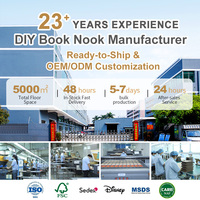 Modèle 2025 Nouveau Livre Nook DIY Mini Maison de Poupées avec Lumières LED Fait Main Magasin de Livres Magique Jouet Musical