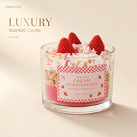 Op maat gemaakte grote dessertgeurende kaars met meerdere lonten in glazen pot, 8 geuren, cadeau, huisdecoratie, gemengde bestelling, private label, OEM, ODM