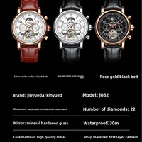 Montre Homme Automatique Mécanique en Alliage Personnalisé avec Tourbillon, Design Creux, Aiguilles Lumineuses Haut de Gamme, Phase de Lune, Style Affaires, OEM