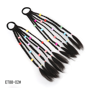 Accessorio per <span class=keywords><strong>capelli</strong></span> a forma di fiocco colorato per bambini, con <span class=keywords><strong>trecce</strong></span> sintetiche. <span class=keywords><strong>Capelli</strong></span> da ragazza in movimento, in coda di cavallo colorata. - Product Image 3