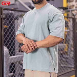 Maglietta da ginnastica da uomo con Logo personalizzato in cotone 100% ad asciugatura rapida oversize <span class=keywords><strong>abbigliamento</strong></span> <span class=keywords><strong>sportivo</strong></span> Top Top da Fitness - Product Image 5