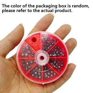 Échantillons de matériel de pêche <span class=keywords><strong>rouge</strong></span> emballé dans une boîte 0.4g-1.5g moules de plomb poids accessoires de pêche - Product Image 3