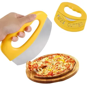 Bánh Xe Cắt Pizza Có Nắp Đậy Dao Cắt Pizza Bằng Thép Không Gỉ Cao Cấp Dụng Cụ Làm Bánh Nhà Bếp