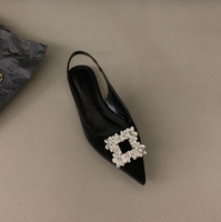 Nouvelles Chaussures à Talons en Cuir pour Femmes, Escarpins Pointus Confortables, Sandales de Luxe pour Dames
