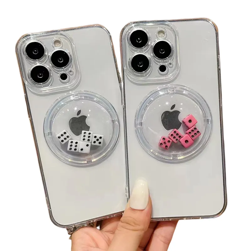 Wholesale Drop-Resistant Transparent Roll Dice Three-Dimensional Hemisphere Phone Case For Iphone 14 13 12 Pro Max