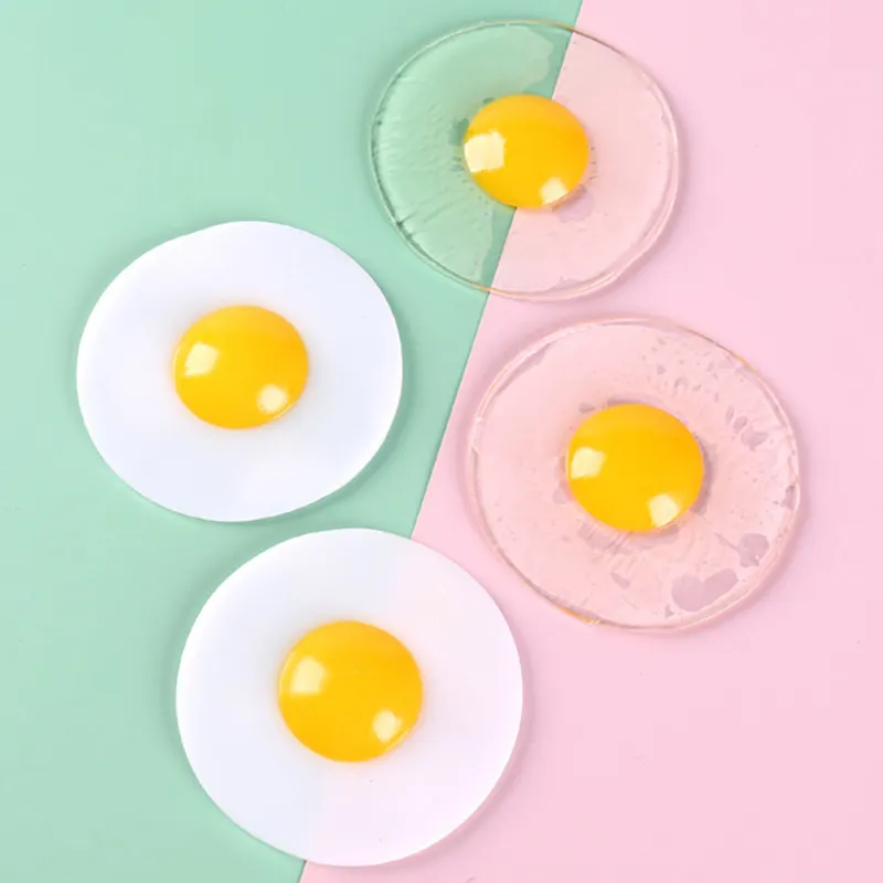 New Novelty Squeeze Simulation Fried Egg TPR Stress Relief Squishy Toys For Kids