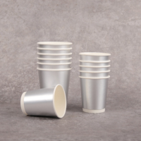 Gobelet en papier à double paroi, or et argent, jetable, isolé, résistant à la chaleur, anti-fuite, pour boissons chaudes, café, lait, 8oz, 10oz, 12oz, 16oz