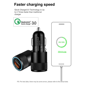 40W QC3.0 Portable Car Fast <b>Charger</b> Dual USB Charging Ports ABS Material 12V-<b>24V</b> Automobile Cigarette Lighter Adapter MP3 Player - Product Image 5