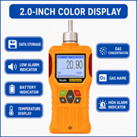 Detektor Gas Ozon O3 Portabel Pompa Pengambil Sampel Sensor Elektrokimia IP65 Alarm Suara dan Cahaya USB Dapat Diisi Ulang