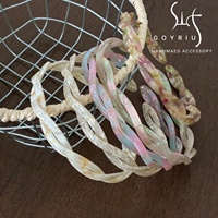 Headband Akrilik Gaya Prancis Desain Silang Terpilin Korea High-end Buatan Tangan Wanita Terinspirasi Vintage dengan Gigi Pengunci