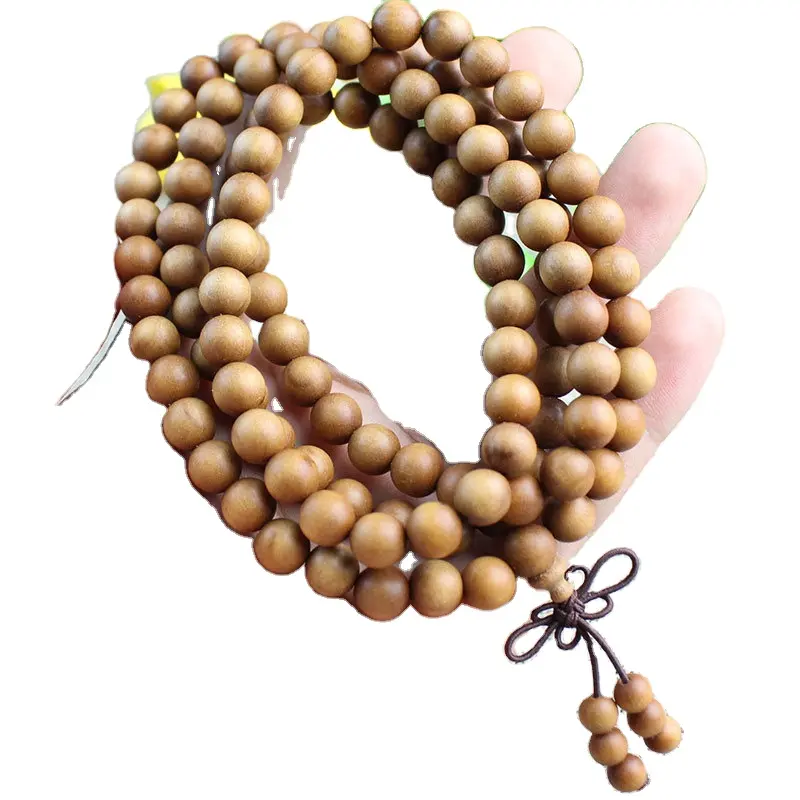 108 Hout Gebed Kraal Mala Meditatie Armbanden Geur Sandelhout Bidden Armband