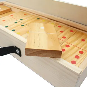 Set di domino in legno di grandi dimensioni 28 pezzi con borsa domino naturale Set numeri neri giochi per bambini all'aperto