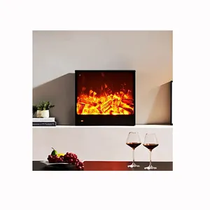 Lareira decorativa LED de chama decorativa simulada Lareira elétrica de aquecimento embutido