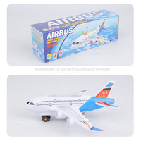 Enfants électrique universel conduite bosse et aller petit modèle d'avion A380 avec lumières colorées musique Simulation avion jouets