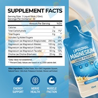 Magnésium Liposomal Liquide en Sachets 10ml Vanille Amande Soutien au Sommeil Relaxation Musculaire Supplément Sachet Personnalisé Fournisseur OEM