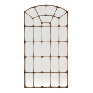 <span class=keywords><strong>Grand</strong></span> <span class=keywords><strong>miroir</strong></span> arqué de mur d'or antique en métal pour la décoration intérieure à la maison - Product Image 1