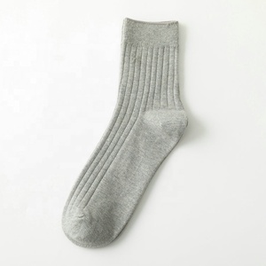 Wholesale Fashionable Plain Black White Brown <strong>Ribbed</strong> Dress <strong>Socks</strong> <strong>Men</strong> 100 Organic Cotton Crew <strong>Socks</strong> - Product Image 4