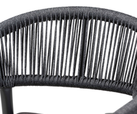 Chaise de salle à manger d'extérieur en métal et corde fini gris, design moderne, nouvelle collection