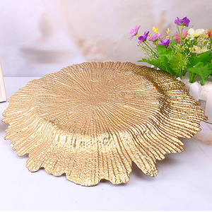 Assiettes de chargeur en plastique de luxe, vente en gros, décoration de mariage, assiette à dîner, chargement - Product Image 4