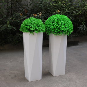 Jardinières en <span class=keywords><strong>acier</strong></span> <span class=keywords><strong>galvanisé</strong></span> par métal blanc personnalisé de pots de fleur debout - Product Image 2