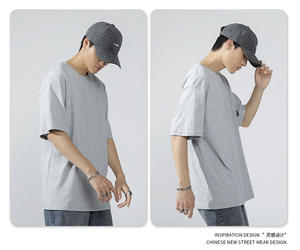 180gsm Drop Shoulder camiseta de peso medio de lujo en blanco 100% algodón ropa de calle Boxy camisetas de gran tamaño para hombre camiseta personalizada - Product Image 6