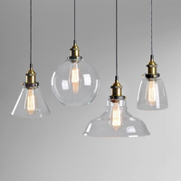 Lampe en verre soufflé de style industriel vintage, luminaires suspendus en verre de style américain pour bar, restaurant, décoration de la maison