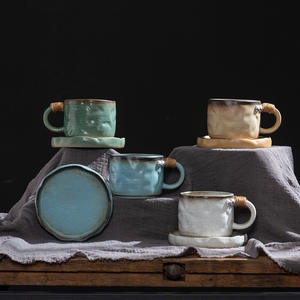 Ensemble créatif rétro de tasse à café et d'une assiette, tasse à eau en céramique pour le thé de l'après-midi - Product Image 2