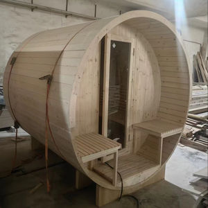 Sauna Redonda Tipo Barril, Cuadrada, Personalizada, para Interiores y Exteriores, de Cedro Rojo y Abeto - Product Image 5