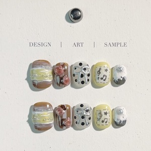 Uñas Postizas de Diseño Moderno Muhaha, Material PMMA Japonés, Color Marrón, Forma Cuadrada Corta, con Pegamento, 10 Piezas - Product Image 2