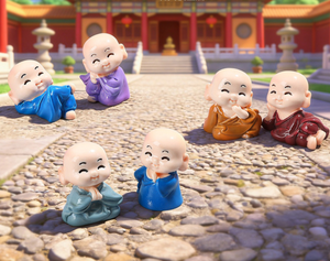 Mini Estatueta de Monge Bebê em Resina Kawaii, Estátuas de Buda para Meditação Zen, Ornamento para Mesa, Bonsai, Aquário e Jardim de Fadas, Atacado, DIY - Product Image 3