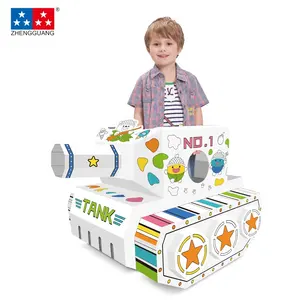 Zhengguang Educational Toy Creative Cardboard DIY Learning Painting game 3D Coloring Doodle Wearable Tank Toys for Kids