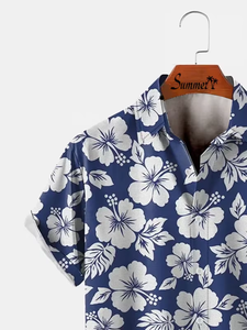 中国工場の印刷旅行シャツ、コットンストレッチルーズ、速乾ハワイアンシャツのカスタマイズデザイン - Product Image 5