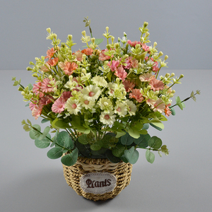 Hot Sale Artificial Small Daisy Bouquet Simulation Mini Silk Chrysanthemum <strong>Flower</strong> Bouquet Home <strong>Vase</strong> Decoration Plant - Product Image 6