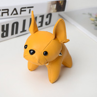 Porte-clés en cuir PU de marque XZ, motif anime, bouledogue français, breloque mignonne, ornement animalier tendance, souvenir touristique, vente en gros