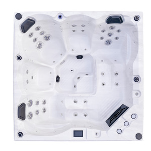 Cascada de masaje al aire libre Spa Piscina cuadrado Bañera de hidromasaje con LED <span class=keywords><strong>Precio</strong></span> de fábrica Función de <span class=keywords><strong>jacuzzi</strong></span> 5 <span class=keywords><strong>personas</strong></span> - Product Image 2