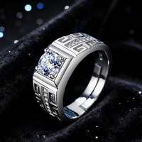 Ashabell vente en gros S925 argent Sterling creux 3ct Moissanite hommes bague de fiançailles bague de mariage pour hommes
