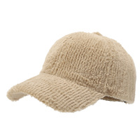 Casquette de baseball en fausse fourrure d'hiver de haute qualité, style coréen, avec logo personnalisé, en polaire pelucheuse et laine d'agneau