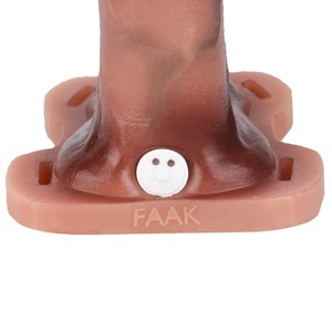 FAAK Vibrador de silicona con forma de pene para frotar y vibrar, con correas para sujeción a almohada o pierna, masturbador femenino - Product Image 4