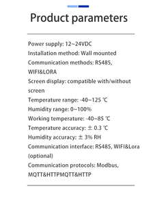 Transmetteur de température/humidité TH8205 avec puce <span class=keywords><strong>suisse</strong></span>, membrane étanche, RS485 et téléchargement Cloud - Product Image 6