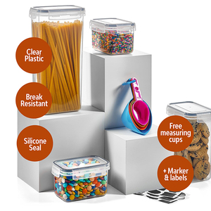 Hot bán phòng đựng thức ăn tổ chức 24 gói nhựa BPA free kín khô ngũ cốc thực phẩm lưu trữ hộp <span class=keywords><strong>container</strong></span> Set cho nhà bếp - Product Image 2