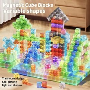 Fun Geometric DIY Cube Building <b>Blocks</b> Set Interactive Parent-Child <b>Plastic</b> Magnetic Toy for Kids - Product Image 5