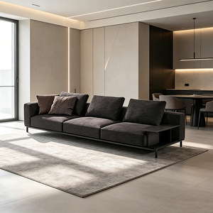 Ensemble de canapés modulaires en tissu rembourré en éponge haute densité, personnalisable, avec table <span class=keywords><strong>d</strong></span>'appoint intégrée, pour hôtel - Product Image 2