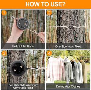 Corde à linge multifonctionnelle Séchage de chaussettes Corde suspendue Lavage antidérapant Organisateur multicouche réglable pour chaussettes Séchage - Product Image 5