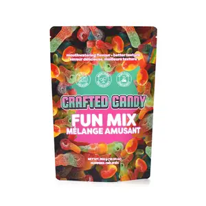 Custom Printed Matte Resealable Ziplock Edible Candy Cookie Smell Proof Stand Up Pouch 3.5g Plastic Packaging Mylar Bag