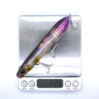 AOCLU Leurre de pêche de surface Topwater Walk Dog 120mm 22.5g ABS Pencil Hard Bait Popper pour Achigan Saumon Dorade Rivière Lac Ruisseau avec sonnette