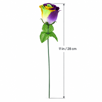 Fleur artificielle en gros de 11 pouces pour le Mardi Gras, rose, violette, verte, dorée, pour défilé, fête, événement, décoration