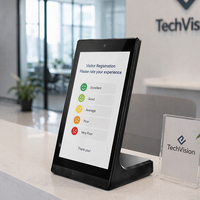 Tablet POS Android 11 10.1 inci NFC 2GB+32GB Bentuk L untuk Pemesanan Menu Restoran dan Layanan Mandiri